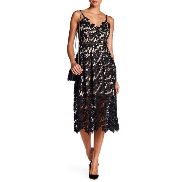 Love...Ady Dresses | Love Ady Lace Midi Dress | Color: Black | Size: Xs | Racheln33'S Closet